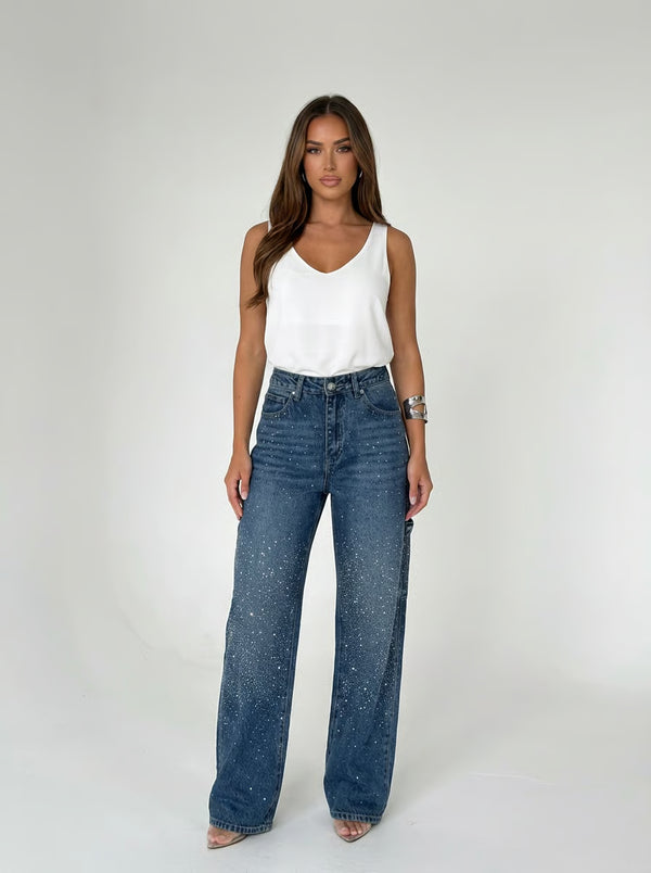 ג׳ינס נצנץ רחב למראה מושלם (חזר למלאי) צבעים חדשים